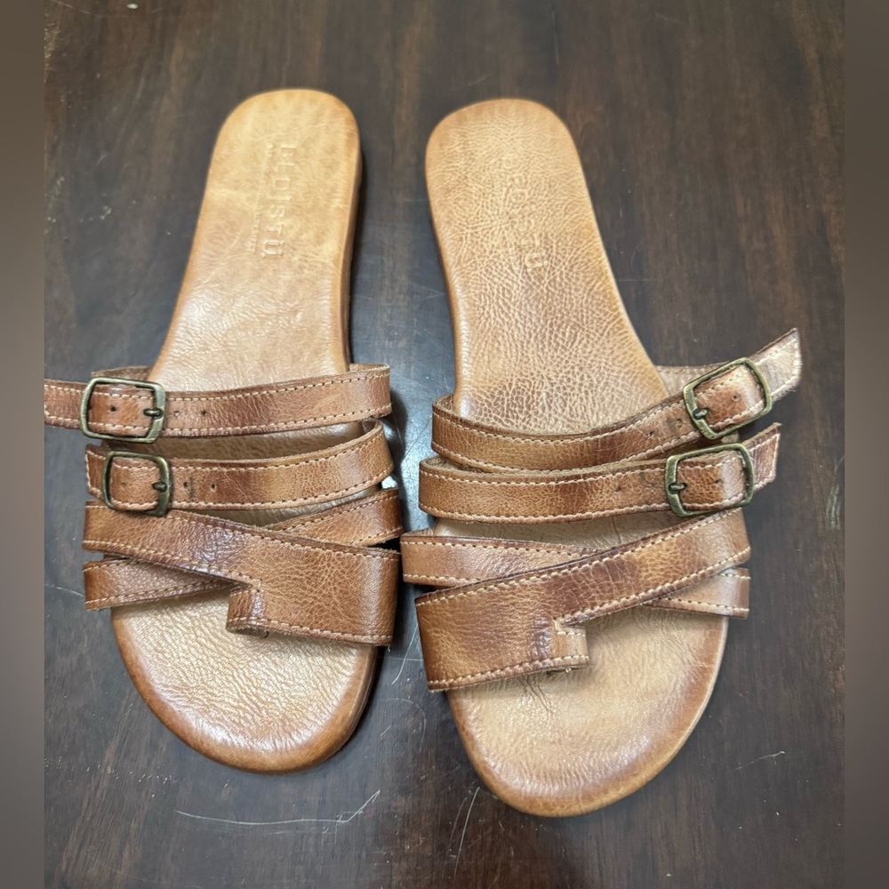 Bed Stu Brown Leather Strappy Sandals